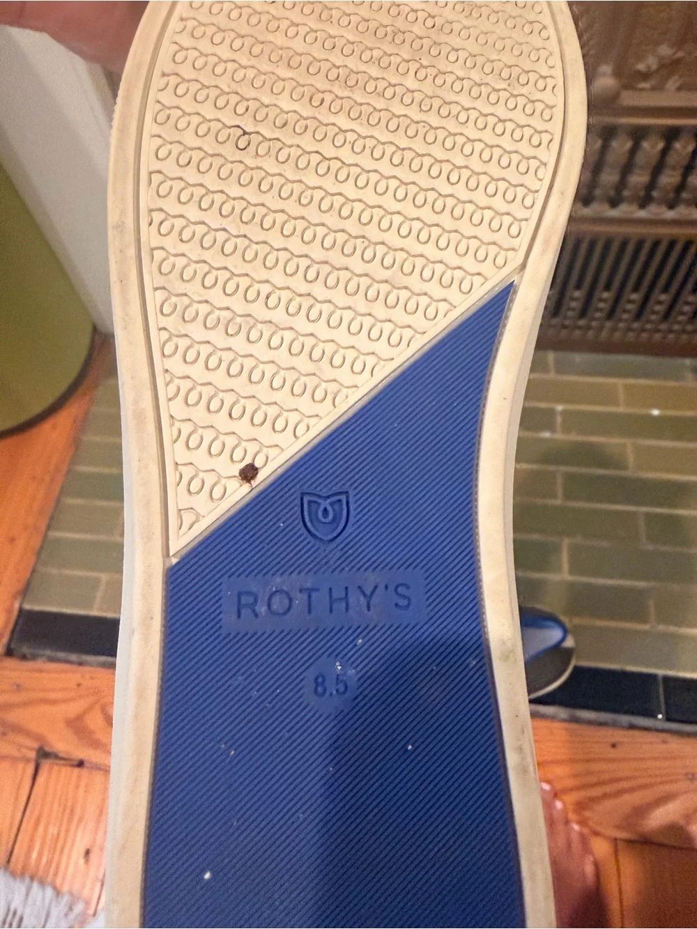 Rothy's Olive Green Slip-On Flats with White Sole